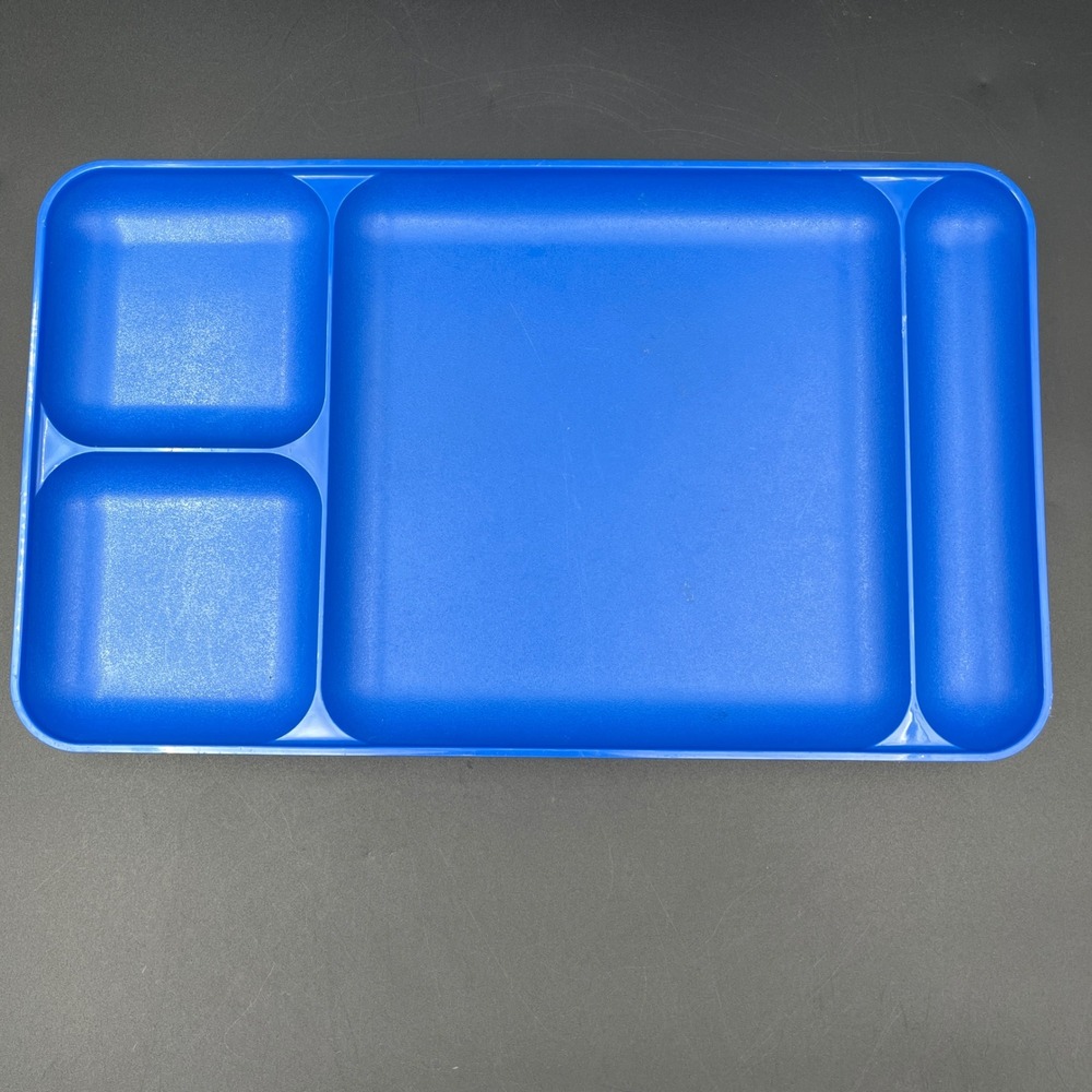 Vintage Tupperware Blue Divided Serving Tray 4 Compartment Plate 232-7 USA